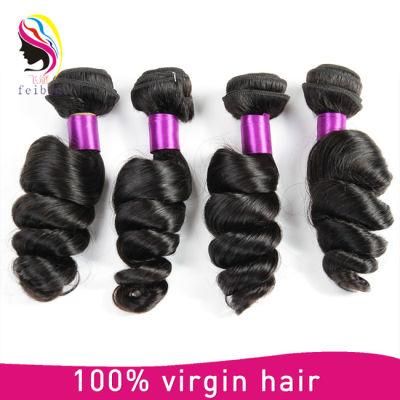 Wholesale 8A Brazilian Loose Wave 100% Virgin Natural Black Hair Weft
