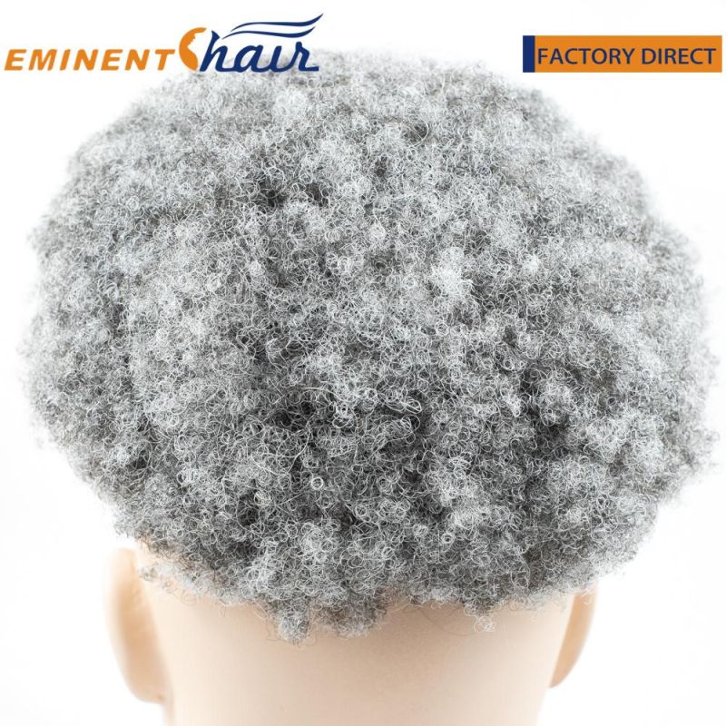 Human Hair Custom Made Afro Men′s Hair Piece Toupee