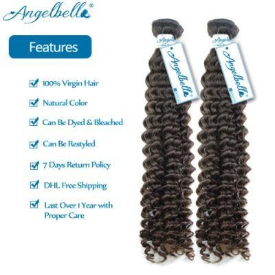 Angelbella Wholesale Price Best Quality Weaving Remy Extension Deep Curl Human Hair Bundles