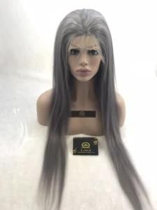 Wholesale Straight Peruvian Hair of Gray Full Lace Wig Lace Front Wigs