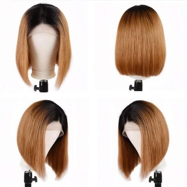 Fashion Ombre Color 100% Remy Human Hair Wigs Lace Closure Wig Lace Frontal Wig