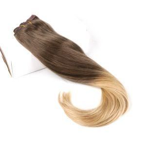 22&quot; 120g, 160g, 220g, 260g, 280g, 320g Double Drawn Lace Weft Straight Ombre Balayage Natural Brazilian 100% Human Hair Clip Ins Hair Extension