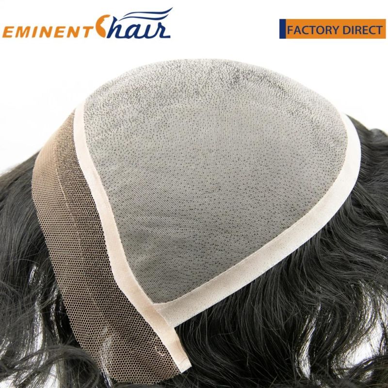 Instant Delivery Human Hair Mono with Lace Front Stock Toupee