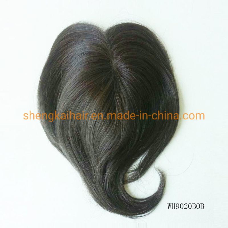 Full Handtied Human Hair Synthetic Hair Mix Women Hair Topper