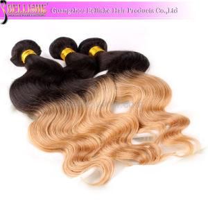 Malaysian Virgin Hair Extension Ombre Color Body Wave Human Hair Weft