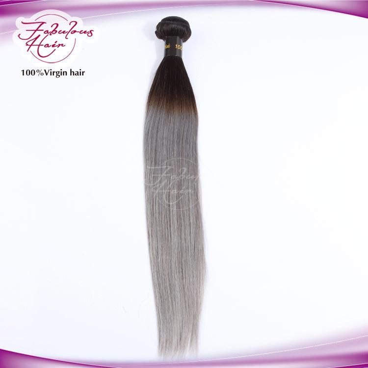 New Fashion Color 1b Grey Brazilian Straight Ombre Hair Extension