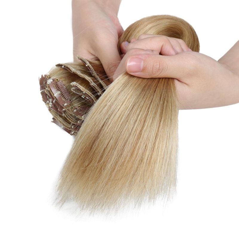 Unprocessed 220g Remy Cheap Double Drawn 100% Human Hair Clip in Hair Extension