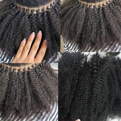 20inch 2PCS/Lot of Afro Kinky Curly Human Hair 4b 4c I Tip Microlinks Brazilian Virgin Hair Extensions Hair Bulk Natural Black Color for Women