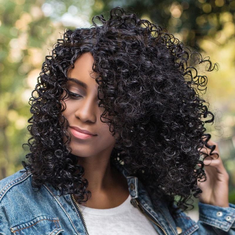 16inch Cheap Brazilian Hair Afro Kinky Curly Wigs Heat Resistant Synthetic Wigs