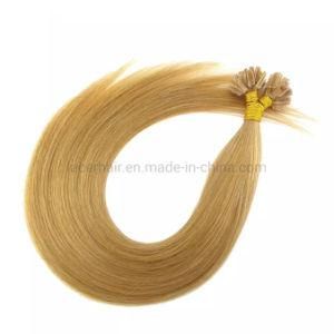 Nail Tip Virgin Italian Keratin Brazilian Human Hair Natural Straight Top Quality Pre-Bonded Extension