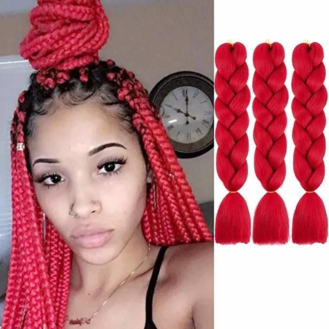 Synthetic Hair Yaki Ombre Braiding Pre Stretched Hair Expression