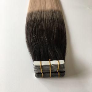1/Grey Ombre Color Straight Us Virgin Remy Tape PU Hair Extensions