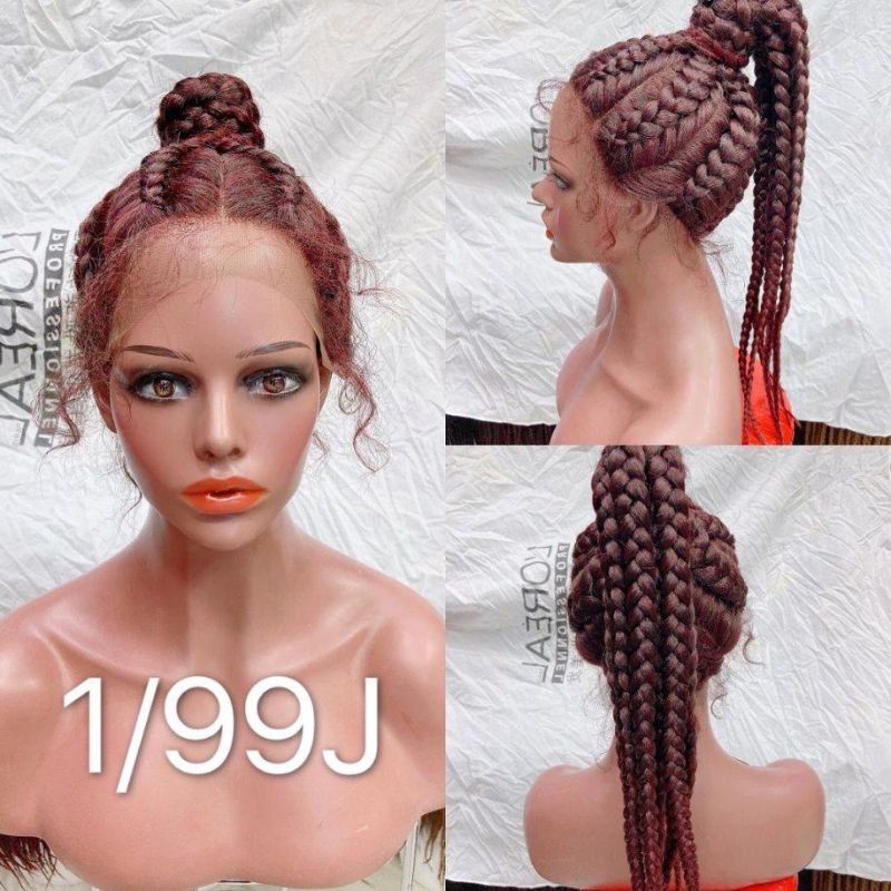 30 Inch Pre Plucked Lace Wig Braids Synthetic Lace Front Wig
