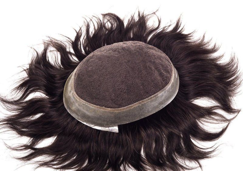 Lace with Transparent Skin Around Perimeter Easy Care Brazilian Virgin Human Hair Toupee