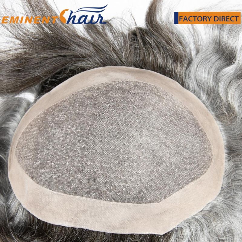 2022 Pouplar Men′s Toupee Fine Mono with PU Coated Hair System