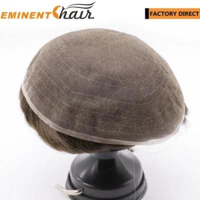 Instant Delivery Stock Human Hair Lace Men&prime;s Toupee