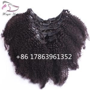 7A Clips Remy Human Hair Extensions Natual Color Afro Kinky Curly 10-30inch Brazilian Hair 7PCS 120gram Clip in Hair Extensions