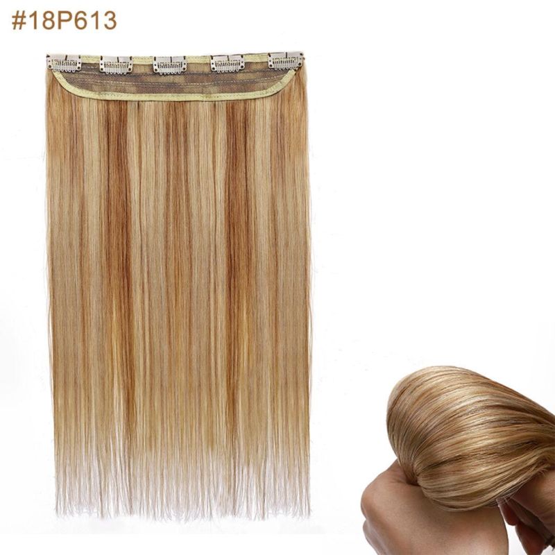 10-24 Remy 100% Human Hair Clip in Straight Clip in Human Hair Extensions Around Head Hair Extensions Multi Color 18 Inches