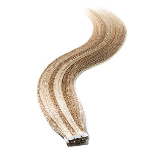 100% Virgin Hair Tape in Human Hair Extensions (AV-TP20-12/613)