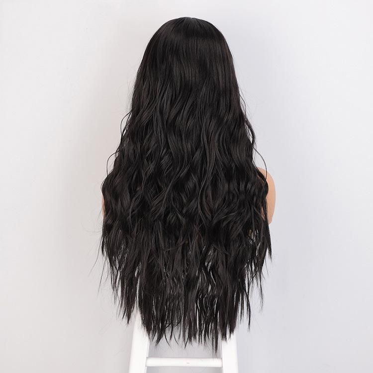 Popular Long Wavy Synthetic Natural Black Wigs Wholesale Price