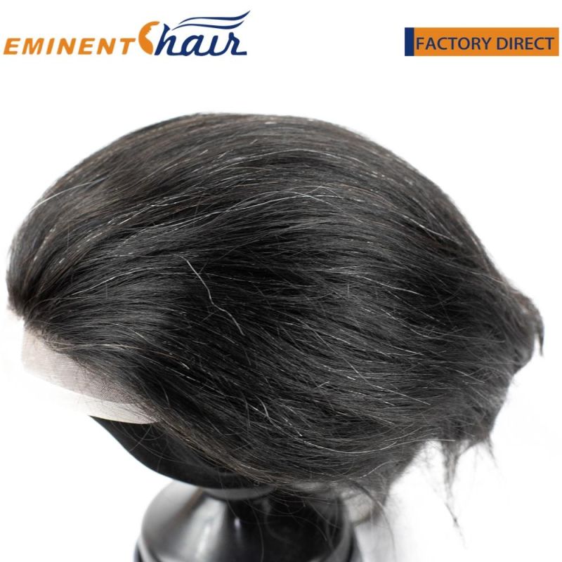 All Backwards Men′s Hairpiece Mono Lace with PU Edge Custom Toupee for Men