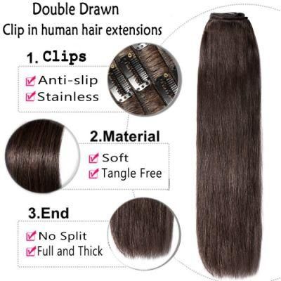 100% Virgin Hair 7PCS 100gram Clip in Human Hair Extension (AV-CH80-14-2)