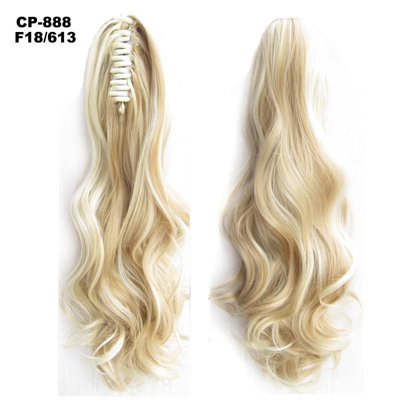 Natural Wavy Synthetic Clip in Hairpiece Human Hair Extensions Ponytail