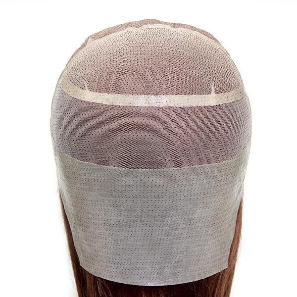 Ll033 Human Hair French Lace with Unti-Slipped PU Toupee for Women
