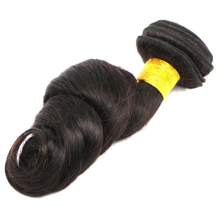 Cheap 1b Color Loose Wave Brazilian Remy Human Hair Weave