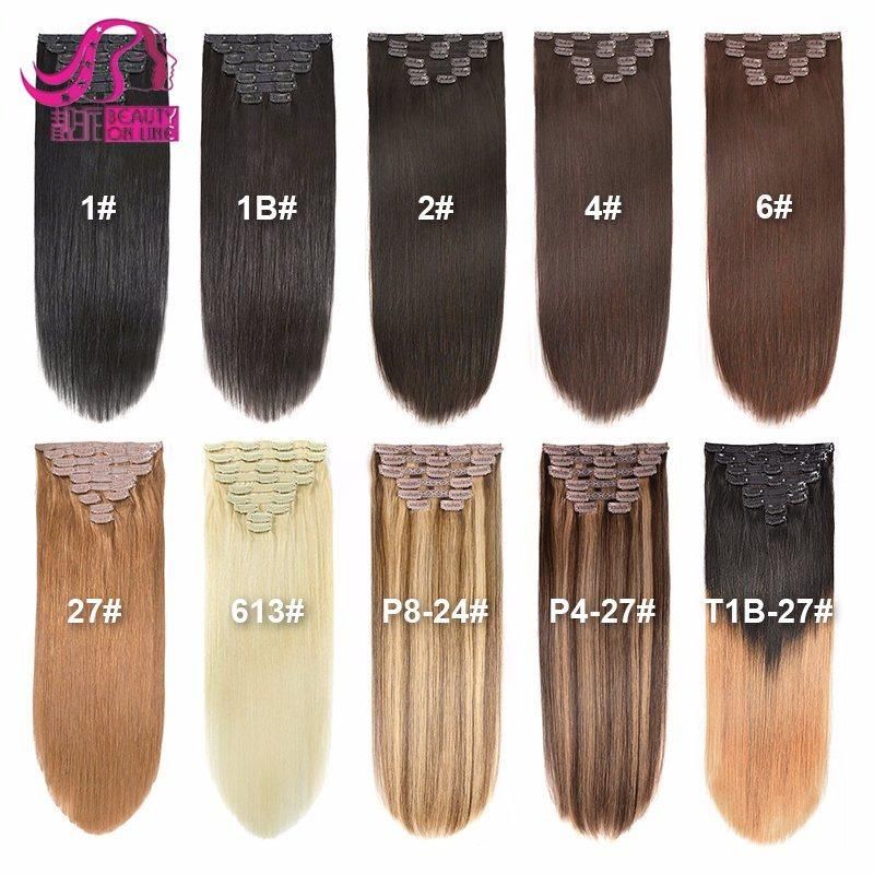 100% Virgin Russia Hair Double Drawn Luxury 100g 120g 160g 220g 240g Thickness Tirple with Lace Seamless Clip in Human Hair Extensions
