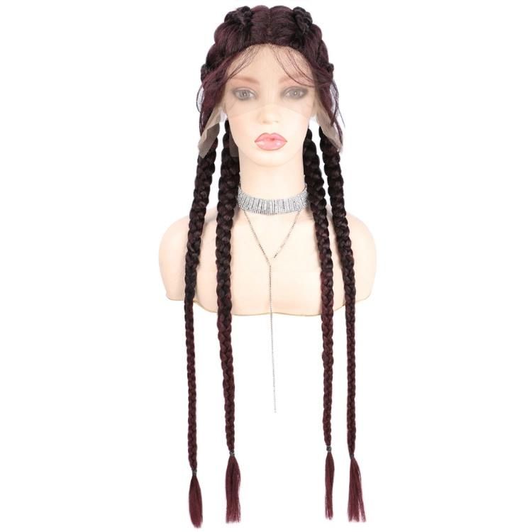 Wholesale African American 32inch Box Braid Synthetic Hair Wig Twist Braided Wigs