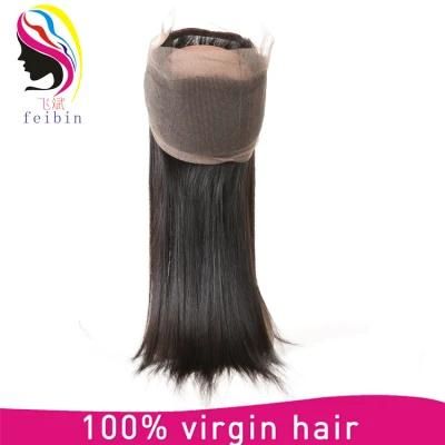 Wholesale 8A Brazilian Remy Straight Human Hair 360 Lace Closure