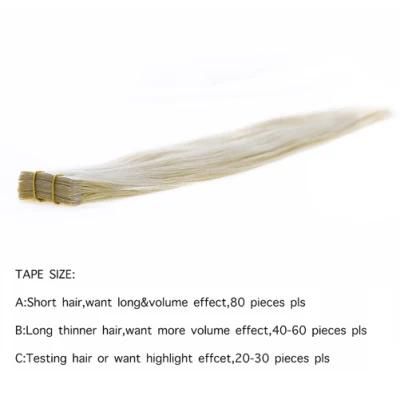 Fashion Burgundy 2g/Piece 20PCS 100% Virgin Indian Human Hair Tape Hair Extensions Human Double Drawn Remy Invisible Hair