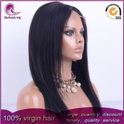 Yaki Straight Malaysian Virgin Human Hair Lace Front Wig