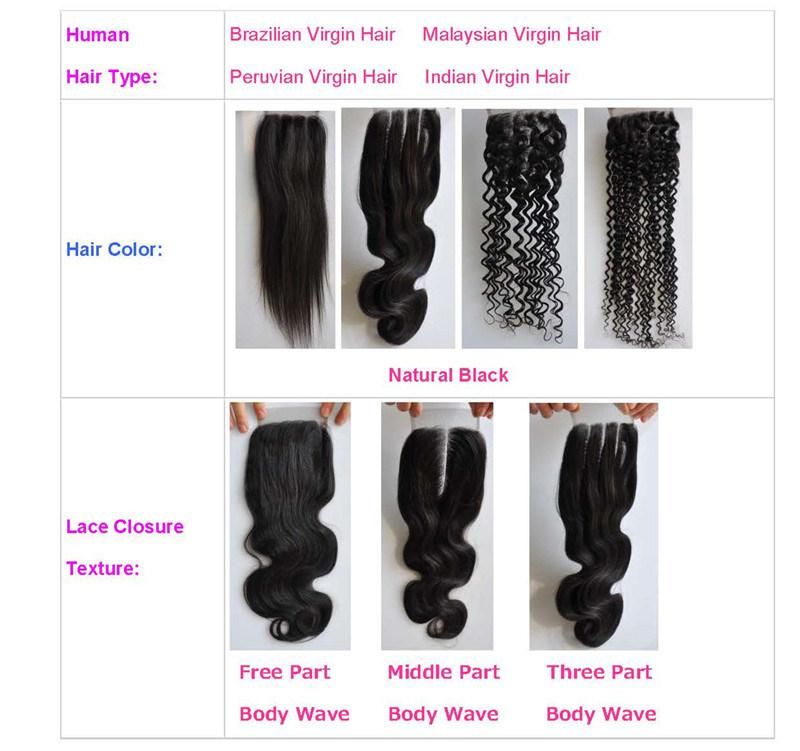 Brazilian Virgin Hair Hand Tied Free Parted Lace Closure Lbh 267