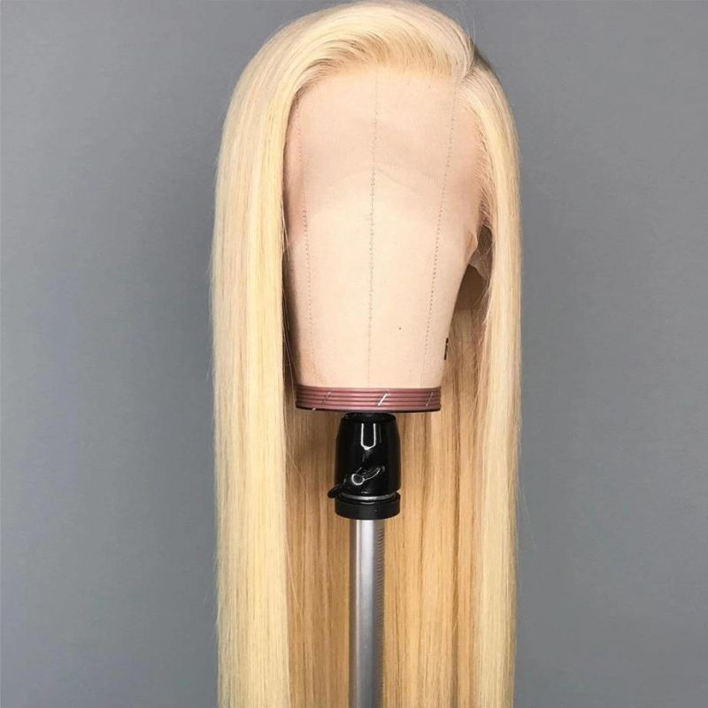 613 Blonde Straight Human Hair Lace Front Wigs 100% Brazilian Virgin Human Hair Wigs for Black Women 150% Density 10 Inch