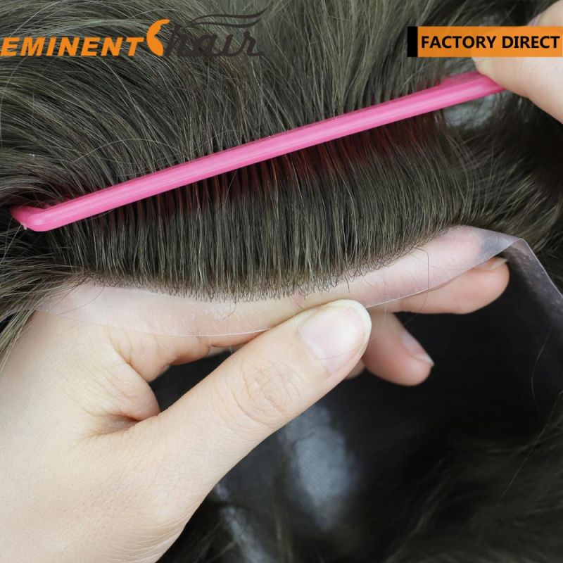 Instant Delivery Stock Full Skin Human Hair Men Toupee PU