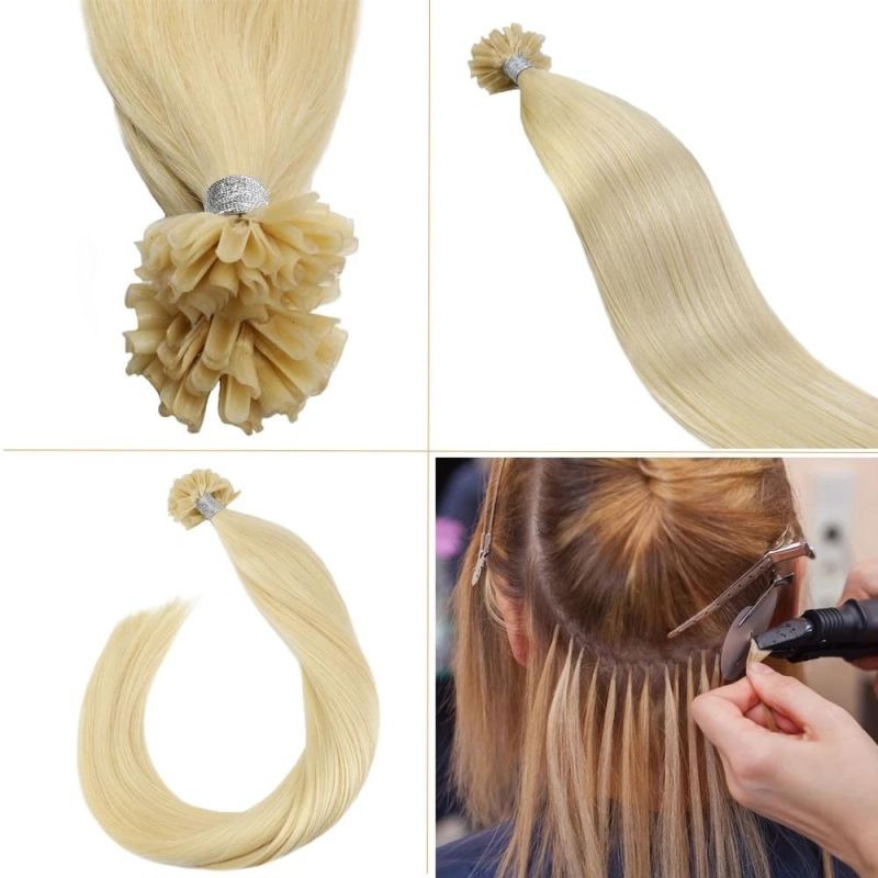 U Tip Nail Hair Extensions Machine Remy Hair 14" Natural Real Human Hair Pre-Bonded Hair Extensions 100g