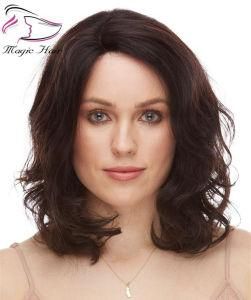 Evermagic Wavy Bob Hair Natural Black Full Lace Wig 130% Density Remy Human Hair High Quality Brazilian Bob Wig for Women