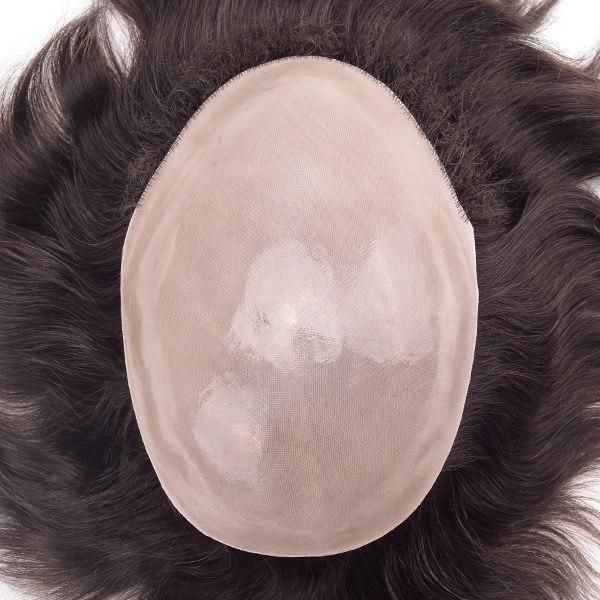 Durable Poly Coated Skin Base Remy Hair Toupee