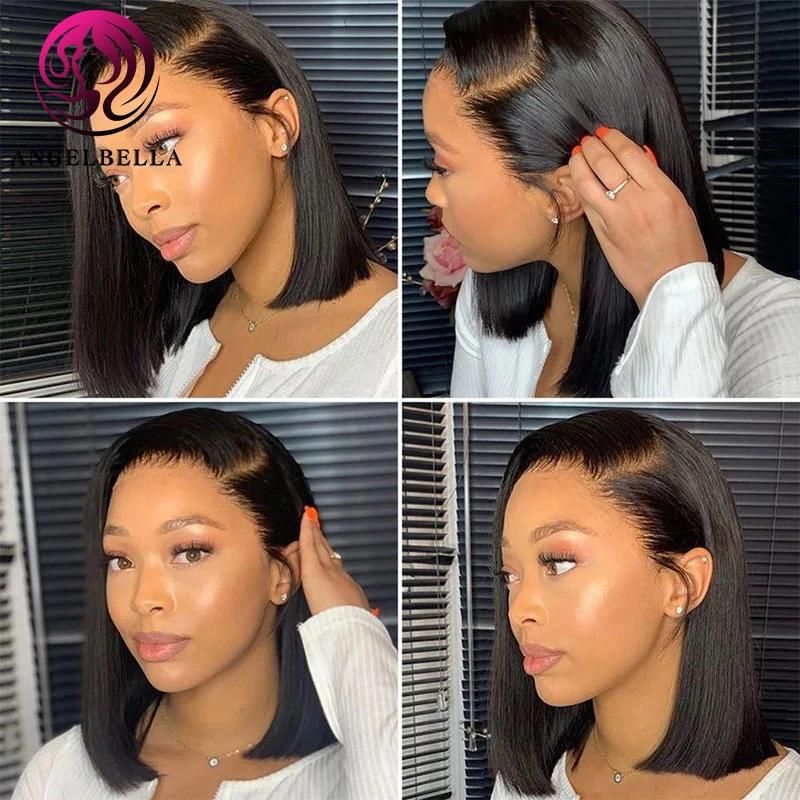 180 Density with Baby Hair Without Full Lace Wig China Wholesale Cheap Bob Natural Swiss Lace Front Wig Human Hair Wigs