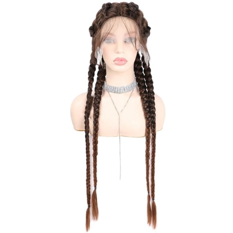 Wholesale African American 32inch Box Braid Synthetic Hair Wig Twist Braided Wigs