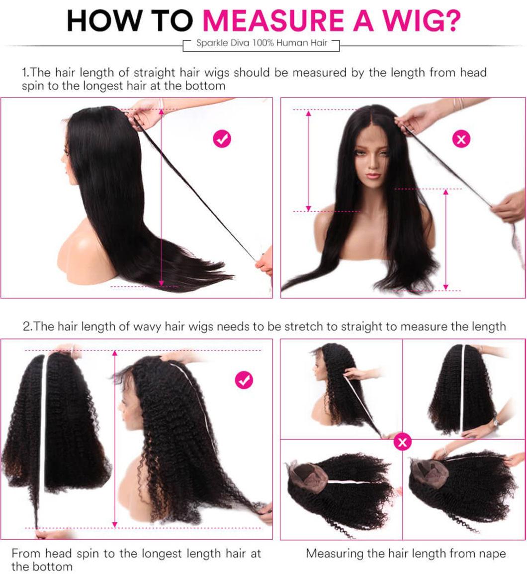 Kinky Curly Lace Front Wig Human Hair 150% Density Transparent Part Lace Human Hair Wigs Brazilain Remy for Black Women 24 Inches