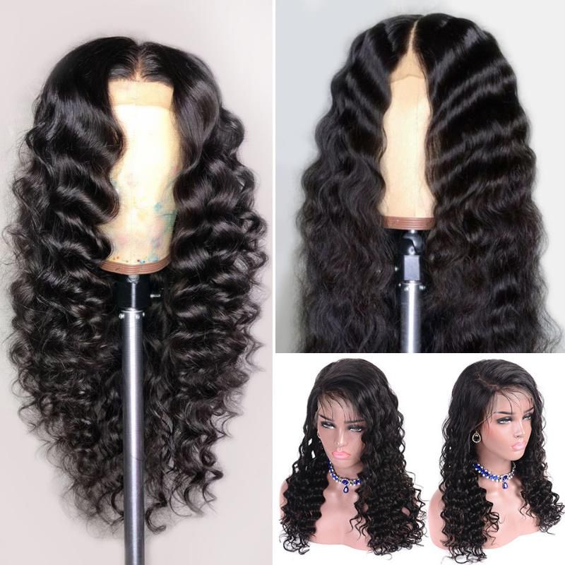 Factory Price High Quality 8A Brazil Human Hair Loose Deep Wave Wig 150% Remy 13*4 Hair Wig