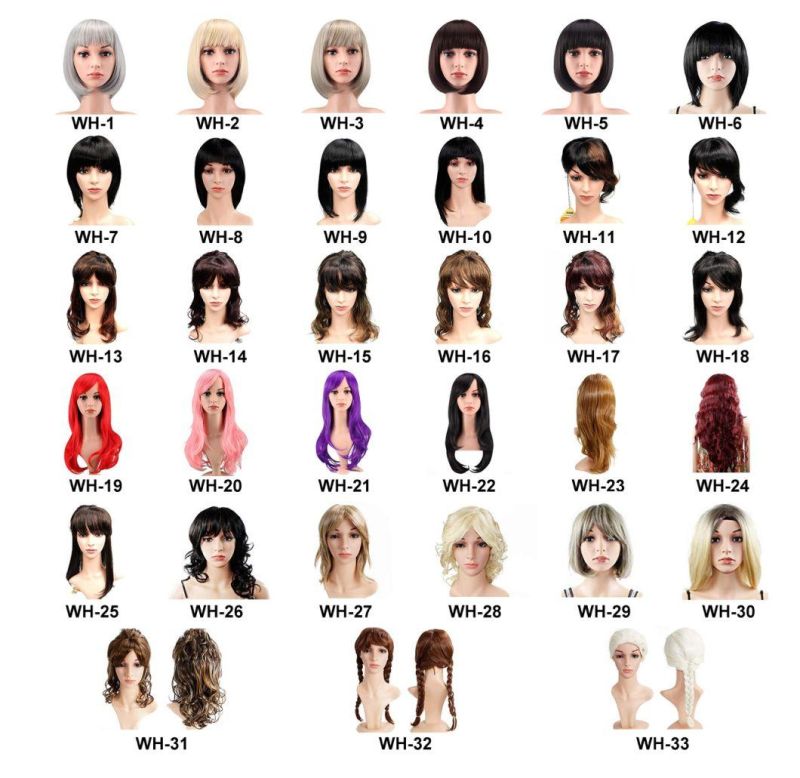 Instant Delivery Colour Synthetic Wigs Two Tones for Girls