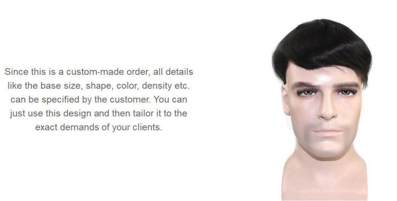 Men′s Custom Hair Piece - Full French/Swiss Lace - Real Human Hair