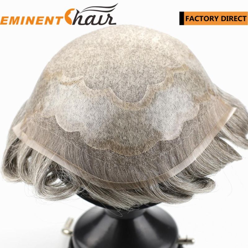 Natural Hairline Lace Front Grey Hair Toupee