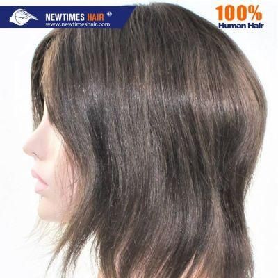 Fine Mono Front Top PE Line Back PU Around Customized Human Hair System