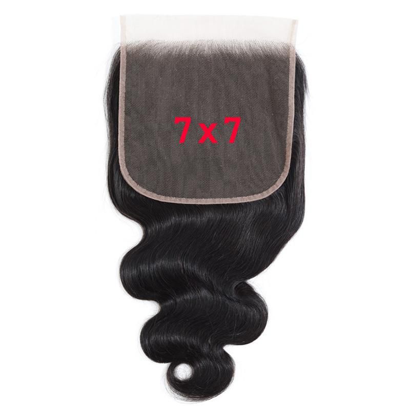 Kbeth Body Wave Human Hair Toupees for Wife Gift 14inch Closures Indian 100% Virgin Remy Square Sexy Women 7X7 Lace Big Lace Frontal Toupees