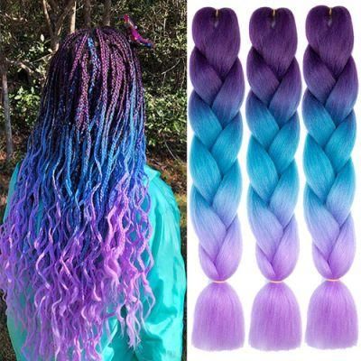 Kbeth Hot Selling Jumbo Braid Ombre Wholesale Braiding Hair 100g Crochet Braids Hair Bulk 30 Inch Synthetic Hair Extensions in Stock